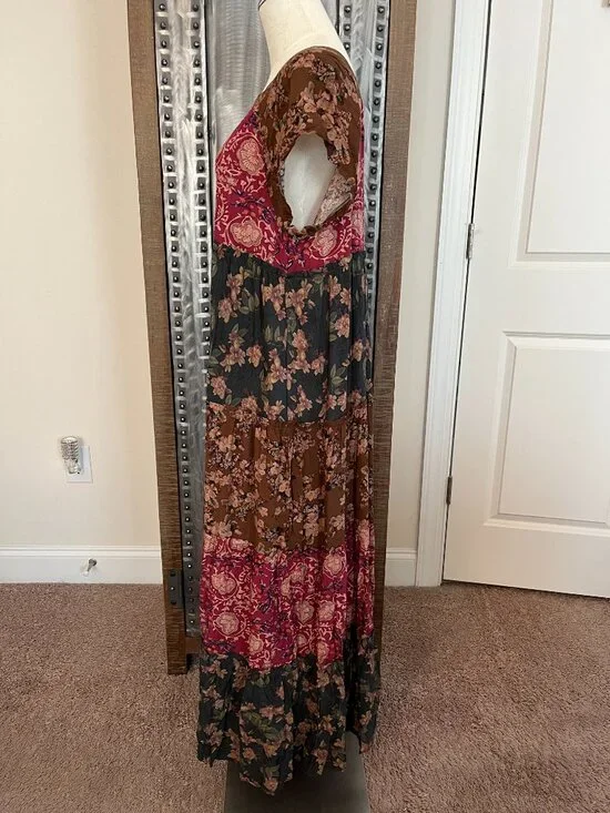 NWT Natural Life Berkley Maxi Dress in Mauve India Vines - M - Picture 8 of 14